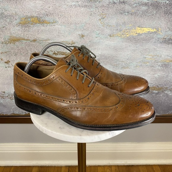 Johnston & Murphy Shoes Mens Size 9 M Brown Leather Wingtip Brogue Dress Oxford main image 5